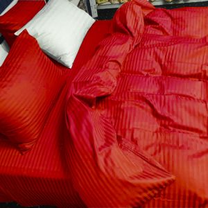 Комплект постільної білизни "Сатин Stripe ELITE, RED"
